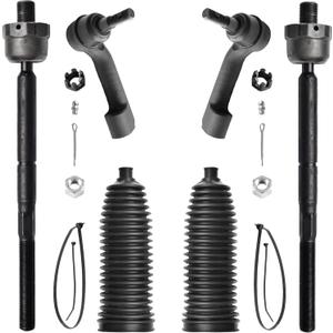 6pcs Front Inner And Outer Tie Rod Ends Complete Kit with Boots for 2007-2017 Ford Expedition F-150 and 2007-2014 Lincoln Navigator