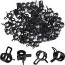 60Pcs 0.31"(8mm) ID Spring Band Hose Clamps, 5/16" ID Fuel Line Hose Clamp, Low Pressure Air Clamp, Water Pipe Air Tube Silicone Vacuum Hose Clamp, Bushing Automotive Replacement Fastener