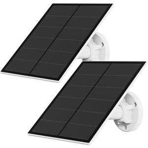 Solar Panel for Security Camera, 5W USB Solar Panel for Micro USB and USB-C Port Outdoor Rechargeable Battery Camera, Solar Panels with 9.8ft Cable, Adjustable Wall Mount, IP65 Waterproof, 2 Pack (Pack of 2)