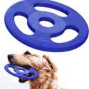 SuperChewy Tough Tug-of-War Flying Disc Toy | Lifetime Replacement | Strong Natural Rubber | Great Tug Disc Fetch Toy for Dogs | Ultra Durable Chew Toys for Aggressive Chewers | for All Breeds (Large - 8.5 Inch / 14 oz)