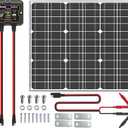 SOLPERK 50W Solar Batery Charger Solar Battery Maintainer + Upgrade 10A MPPT Charge Controller + Adjustable Mount Bracket for Car RV Boat Motorcycle,12V Solar Panel Kit Trickle Charging