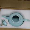 30oz Blue Porcelain Teapot, Ceramic Teapot with Gold Trim, Elegant Teapot for Loose Leaf Tea & Tea Bags, Tea Party Essential