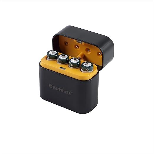 Keeppower 4 Li-ion AA Batteries with Charger, 1.5V 3600mWh Double A Lithium Rechargeable Batteries with USB-C Fast Charging Storage Box