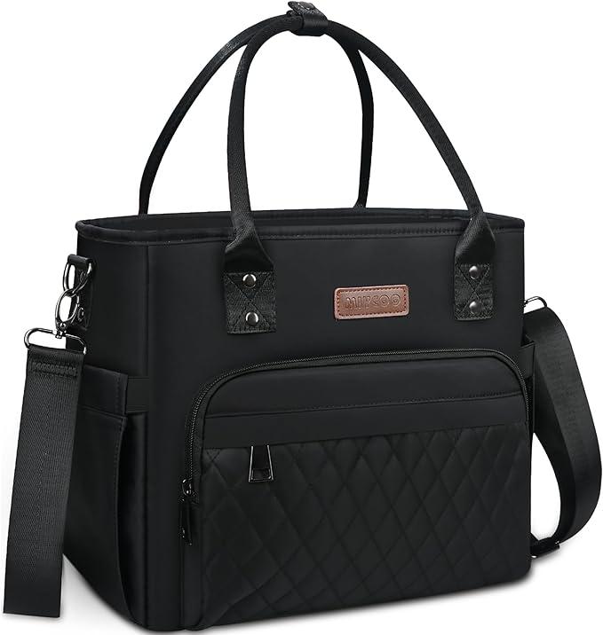 MIYCOO Lunch Bag Lunch Box Women - Leakproof Insulated Lunch Cooler Bag for Men Women - Large Lunch Tote Bags Adults, Black