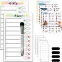 Upgraded Slider Dry Erase Chore Chart for Kids, Whiteboard Magnetic Chore Chart for 2 Kids, Reusable Morning/Bedtime Routine Chart for Kid Toddlers Teens Adult, Visual Schedule for Kid with Autism