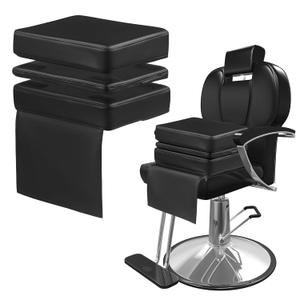 HOMBYS Adjustable Salon Booster Seat for Kids Leather Children Cushion for Barber Chair, Cushion for Styling Chair, Different Heights are Adjustable to fit Children from 3-10 Years Old, 14.5"x11"