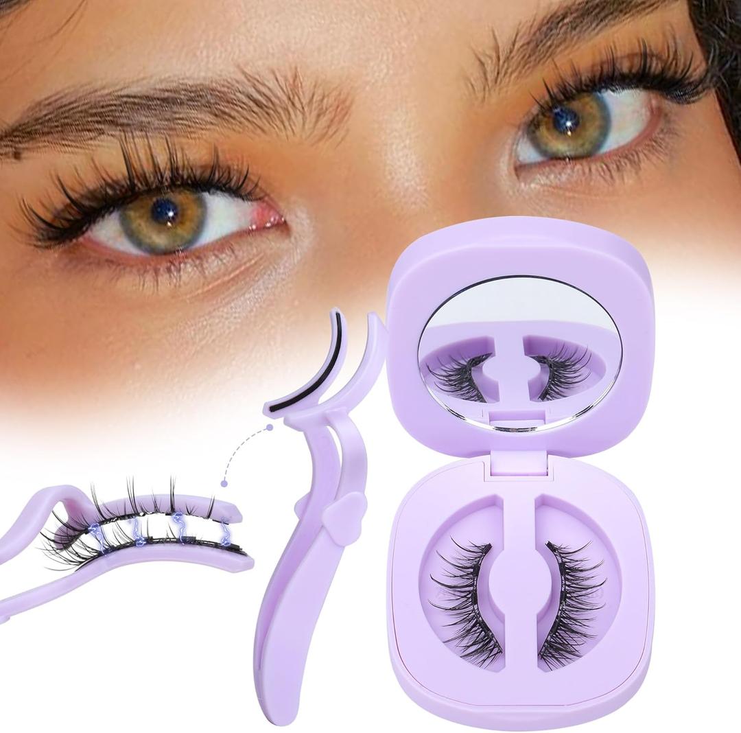 LanflowerMagnetic Eyelashes Without Eyeliner Reusable Magnetic Eyeashes with Applicator No Glue Needed Magnetic Lashes Kit Cat Eye Magnetic Eyelashes Natural Look 1 Pair  