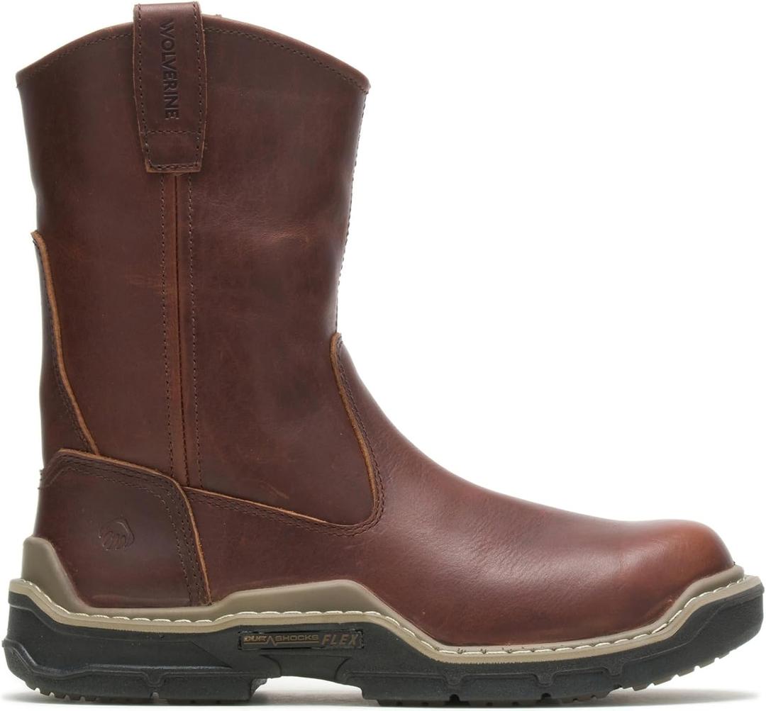 Wolverine Men's Raider DuraShocks Wellington 10 Inch Composite Toe Construction Boot (11, Peanut)