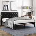 Metal Faux Leather Queen size Bed frame