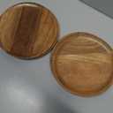 Samhita Acacia Wood Round Wood Plates Set of 4, Easy Cleaning & Lightweight for Dishes Snack, Dessert (7" x 7" x 1")