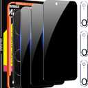 2 x Milomdoi 3 Pack Privacy Screen Protector for iPhone Air [Phone Case Friendly for 17 Air] Accessories Private Film, 3 Pacs Tempered Glass Camera Lens Protector, with Mounting Frame for Apple Anti Spy