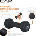 CAP Barbell 5 LB Neoprene Dumbbell Hand Weights - Pair | Black