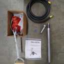 Fill-Rite FR152 Piston Hand Pump with Hose & Nozzle Spout, Red