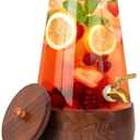 Glass Drink Dispenser for Parties, 1.72 Gallon Large Beverage Dispenser with Stand Juice Dispensers with Spigot Pitcher for Lemonade Iced Water Tea Sangria Punch