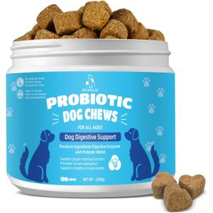Natural Probiotic Digestive Supplement for Dogs - Probiotic Chewable with Prebiotics and Enzymes Supports Gut Health, Diarrhea & Digestion, Improve Immune System Allergy Itch Skin (1)