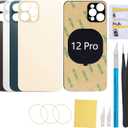Back Rear Screen Glass Replacement Cover Compatible with iPhone 12 Pro 6.1-Inches All Carriers (Gold)
