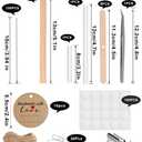 Multiwins 130 Pcs Candle Wicks for Candle Making Kit: 100 Cotton & 30 Wood Wicks with Complete Tool Set (Wick Holders, Wick Stickers, Candle Tabs, Tweezers, Pen), for Soy Beeswax DIY Candles (4 inch)