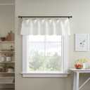 Mercantile Drop Cloth Valance, Light Filtering Ring & Tab Top, 16 in Long x 60 Wide, Farmhouse Single Window Valance, Kitchen, Bedroom, Living Room, Dining Room, Off White (60"W x 16"L (Pack of 1))