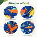 Sivio Weighted Blanket 5lbs, Blue Dinosaur Cooling Weighted Lap Blanket, Breathable Heavy Throw Blankets for Sleeping, Washable, 36"x48"