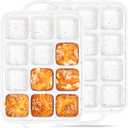 2 Pcs Brownie Pan With Dividers Silicone Nonstick Mini Individual 12 Cup Square Muffin Cupcake Pans with Metal Frame(Cream)