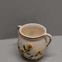 BUYMAX 6 Inch Vintage Ceramic Flower Pot with Relief Design & Handles, Indoor Plant Planter with Drainage Hole, Home Garden Decor for Living Room, Gift Ideas (White)