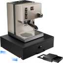 NiHome Wood Coffee Machine Tray with Pod Drawer, Smooth Wheels Rolling Appliance Slider, Large Drawer for K-Cups, Tea Bags, Under Cabinet Countertop Caddy for Espresso Maker, Blender, Air Fryer (One Size)