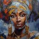 YHSKY ARTS Black Woman Wall Art - African American Painting, Vintage Pictures, Modern Abstract Girl Artwork for Home Decor
 (36"L x 24"W)