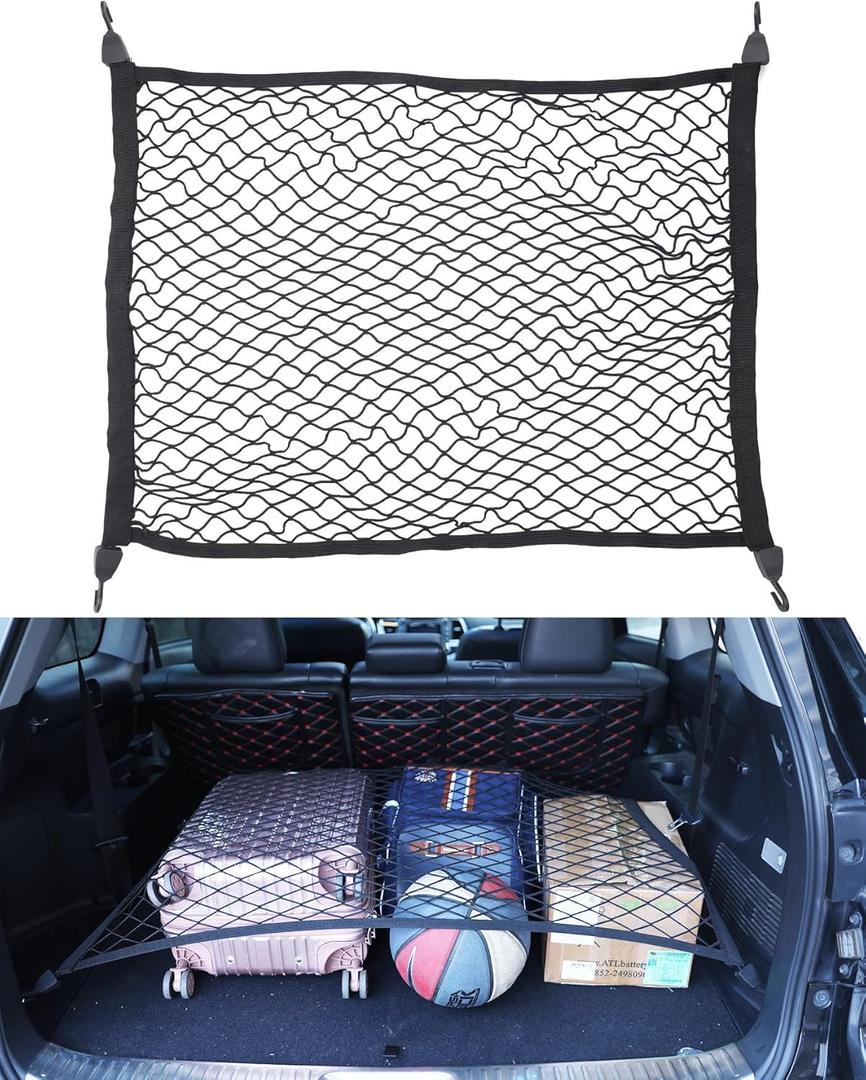 for Toyota Highlander 2014-2025 Floor Style Trunk Cargo Net, Premium Stretchable Adjustable Elastic Storage Truck Bed Cargo Mesh Organizer Nets for Highlander Interior Accessories