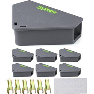 Mouse Bait Station for Outdoor & Indoor with Keys - Mice Traps for House Indoor Kill - Mouse Poisoning Bait Box for Home, Pest Control - Reusable, Safe for Kids & Pets (6 Pack Rodent Traps)