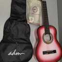 ADM Beginner Acoustic Classical Guitar 30 Inch Nylon Strings Wooden Guitar Bundle Kit for Kid Boy Girl Student Youth Guitarra Online Lessons with Gig Bag, Strap, Tuner, Extra Strings, Picks,Pink 1