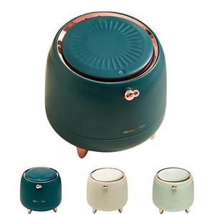 AIWE7D 0.4 Gallon Small Can Kitchen Garbage Can Mini Bathroom Cans with Lid Waste Basket for Office Bedroom Desktop Waste Bin (OD Green)