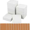 50 Pieces 4 Inch Blank Ceramic Coasters, Unglazed Ceramic Tiles Coasters, Ceramic Tiles with Cork Backing Pads for Painting, DIY Crafts, Mosaics, Square, White.by GNIEMCKIN.