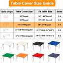 BDDC 34" x 34" Square Fitted Table Cover - Stretchy Spandex Navy Blue Table Cloth, Washable & Wrinkle-Resistant Tablecloth for Tables, Indoor/Outdoor Picnics, Patios & Events