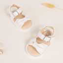 Oamico Baby Girl Sandals Infant Soft Anti-Slip Rubber Sole Casual Beach Sandals Newborn Bowknot Outdoor First Walker Summer Shoes for Baby Girls Flat Sandal (White)