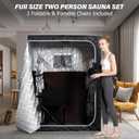 Smartmak Portable Far Infrared Sauna, Home Two Person Sauna Box with 660nm Red Light Therapy Lamp, X-Large Full Size Indoor SPA Tent for Body Recovery, Remote Control, 2 Folding Chairs, Greyborder