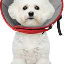 Dog Cone Collar After Surgery, Adjustable Soft Recovery Cone for Small Dogs to Stop Licking, Light-Weight Comfortable Elizabethan Collar for Dogs Anti-Bite Lick Protective Wound, S(Neck Girth:9.45"-11.81"), Red)