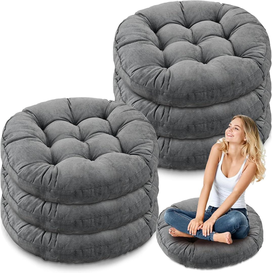 Jerify 6 Pcs Dark Grey Large Floor Pillow Cushion, Round 22 x 22
Round Square Flexible Seating Floor Meditation Pillow for Classroom Adult Picnic Party Learning Daycare School Reading Corner