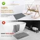 Extra Large Stone Bath Mat, 30'' x 17'' Diatomaceous Earth Non-Slip Stone Shower Mat, Super Absorbent Diatomite Stone Mats for Bathroom Dark Grey XL Plex