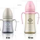 GROSMIMI Spill Proof no Spill Magic Sippy Cup with Straw with Handle for Baby and Toddlers, Customizable, PPSU, BPA Free 6 oz (White)