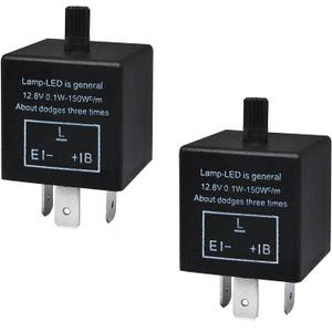 CF-14 Led Flasher Relay (Set of 2), 3 Pins Adjustable Turn Signal Relay CF14 - Flasher Relay for Led Lights Hyper Blink Flash Resolve Rapid Quick Flash Issue