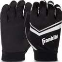 Youth Football Receiver Gloves - High Grip Kids Gloves (Small, Black)
