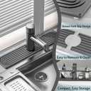 Faucet Mat for Kitchen Sink - Diatomite Fast Drying Stone Sink Tray, Super Absorbent,Faucet Splash Guard for Bathroom Counter (DarkGrey, 23.6" x 4")