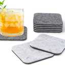 A&A Wonders Premium Felt Coasters for Drink, Two-Tone Reversible, Absorbent Felt Protects Furniture, Table, Anti Slip, Suitable for Drinks & All Table Types (Light Gray/Dark Gray, Square 6 Pack)