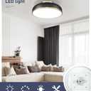 kudos Ceiling Light, 16-inch LED Flush Mount Ceiling Light, Black and Gold Finish, 30W/1900lm Light Fixtures Ceiling Mount for Bedroom,Hallway, 3000K/3700K/4500K/5100K/6000K Adjustbale, KDCL15-BK-L
