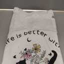 Life is Better with Tea Cats and Books, Funny Cat Sayings T-Shirt, S