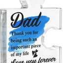 Dad Gifts from Daughter Son, Gifts for Father Papa Father's Day Birthday Christmas, Dad Gift Acrylic Puzzle Plaque Decorative, 4.6 x 3.5 x 0.6 inches