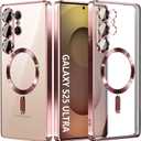 Compatible with Samsung Galaxy S25 Ultra CaseOnly.Magnetic Cover for S25 Ultra. Glossy Slim Thin Soft funda capa para for Galaxy S25 Ultra 6.9 inch.Compatible with MagSafe (Rose Gold)
