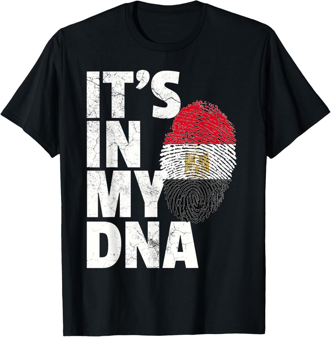 It's in My DNA Egypt Egyptian Flag Men Women Kids Gift T-Shirt (Black, XL)