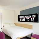 72x24Inch Motivational Gym Banner For The Person You Want To Be with Brass Grommets - Perfect for Garage Gym Decor, Fitness Flags & Inspirational Workout Wall Art