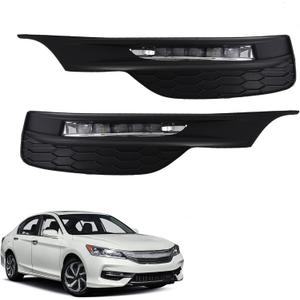 WFLNHB Left and Right Fog Lights Repalcement for Accord Sedan 4Dr 2016 2017 Fog Lamp Clear Lens with Wiring Kit 33950-T2A-A21 33900-T2A-A21